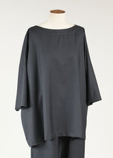 wool 3/4 sleeve bateau neck tunic - long