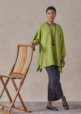 cashmere geometric diamonds 3/4 sleeve dps bateau neck sweater - mid plus (limelight)