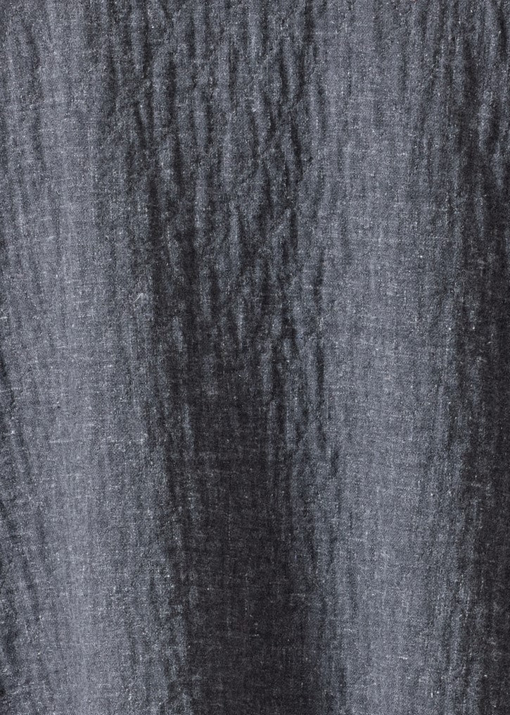 recycled double cotton angled-to-front side seam shirt with double collar - long