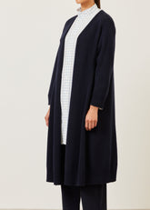 cashmere knitted a-line cardigan coat