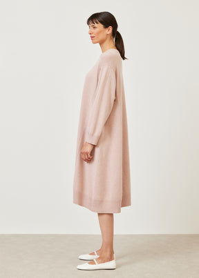 A-line round neck knit dress