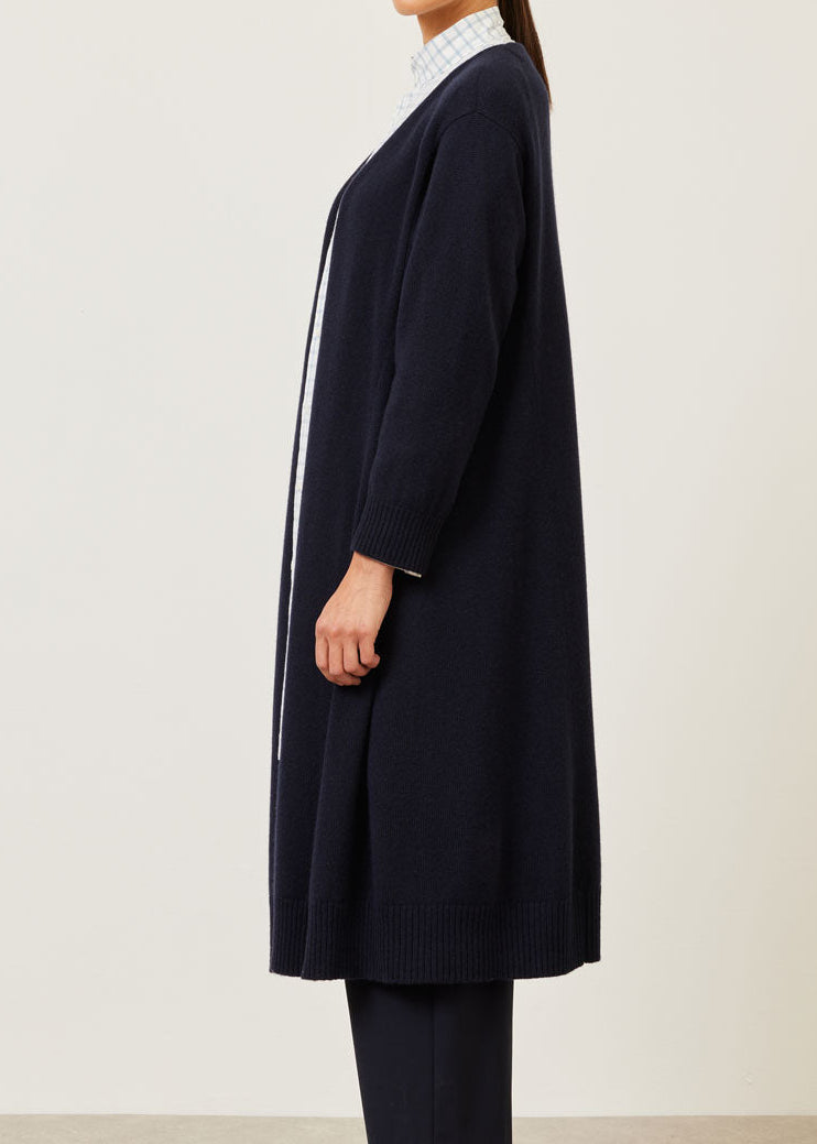 cashmere knitted a-line cardigan coat