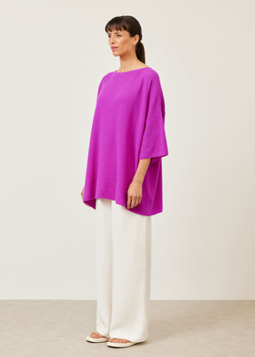 square 3/4 sleeve sweater - long