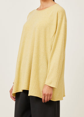 cashmere side panelled a-line bateau neck sweater - long