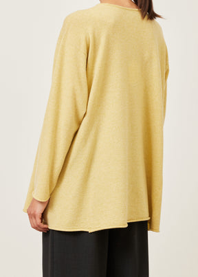 cashmere side panelled a-line bateau neck sweater - long