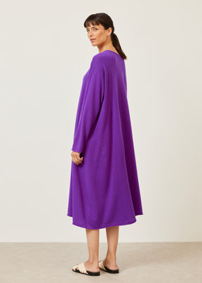 cashmere side panelled a-line bateau neck knit dress