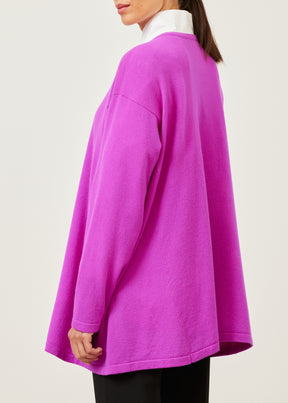 cashmere knitted side panelled cardigan - long