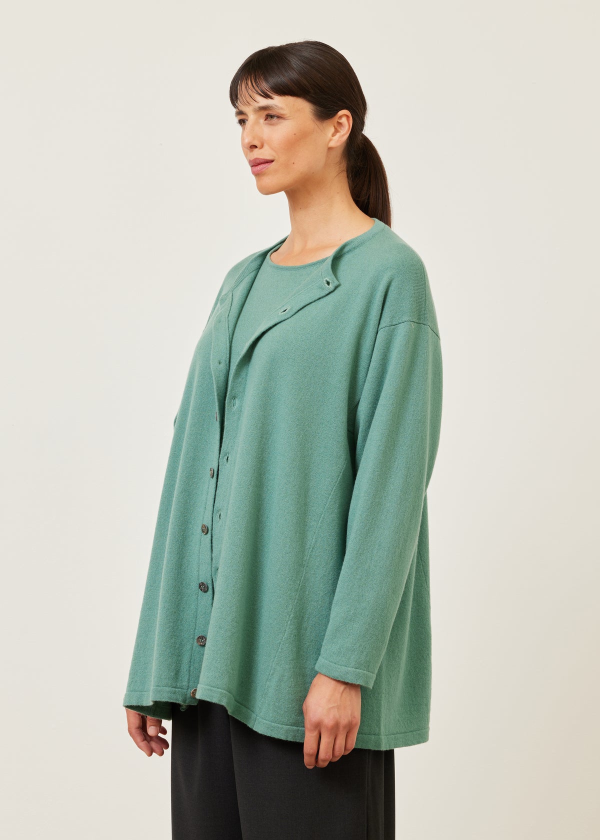 side panelled cardigan - long