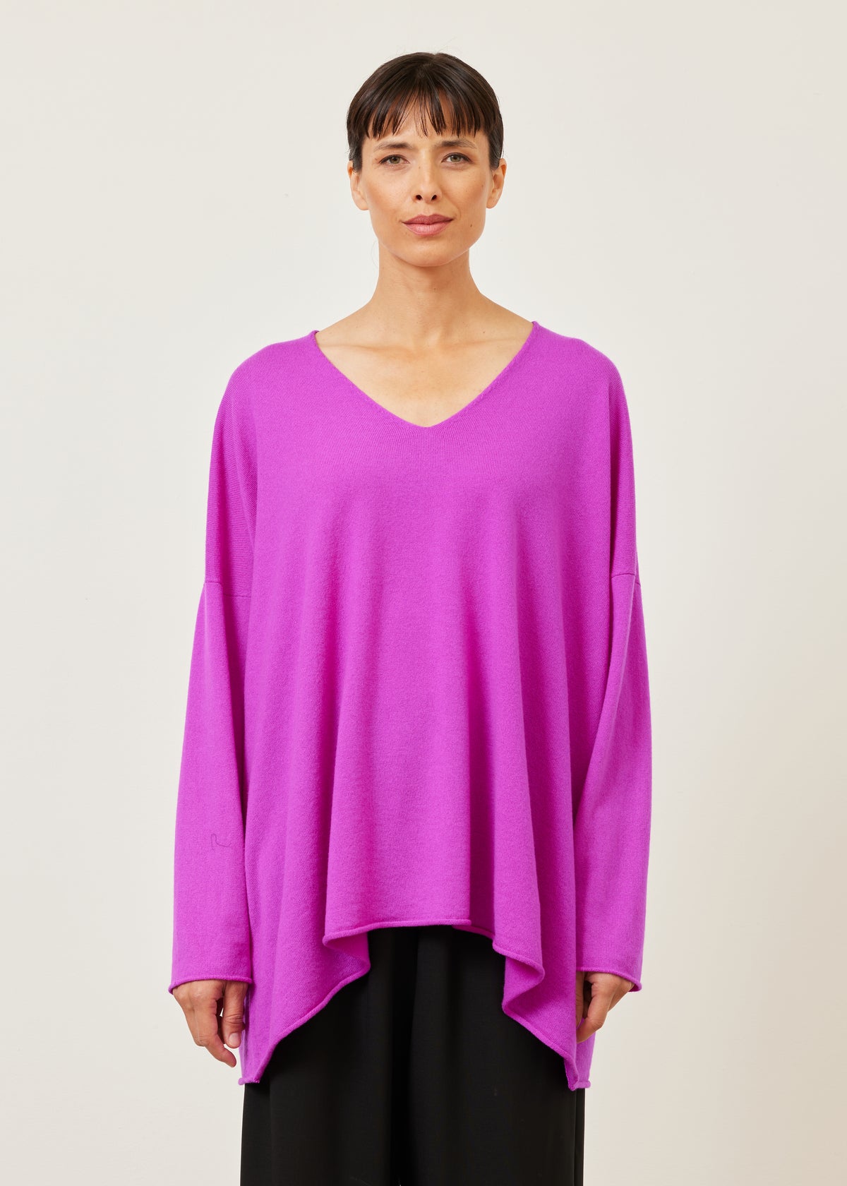 A-line v-neck sweater - long