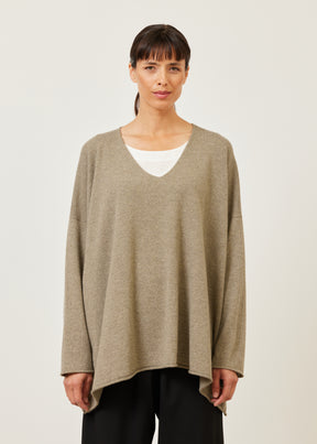 A-line v-neck sweater - long