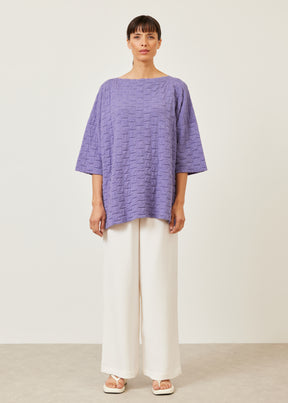 square 3/4 sleeve sweater - long