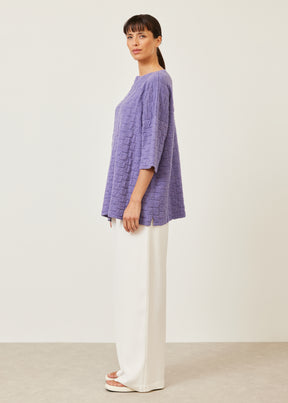 square 3/4 sleeve sweater - long