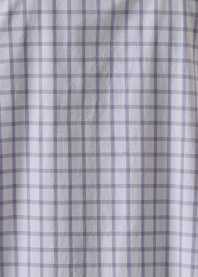 cotton slim a-line shirt with collar and stepped insert - long plus (lavender)