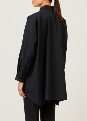 cotton smaller front larger back shirt with collar and bib front - mid plus