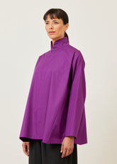 side panelled shirt with double stand collar - long