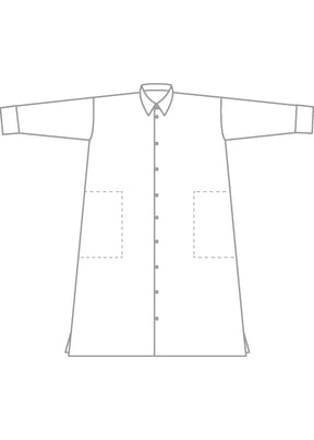 cotton wide a-line shirt dress with collar