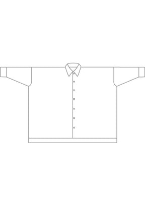 cotton wide longer back shirt with collar - long