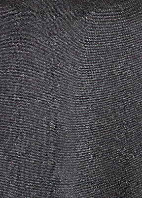 metallicised mix wide v neck knitted cardigan - long