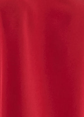 silk pleated shoulder swing shirt with chinese collar - long