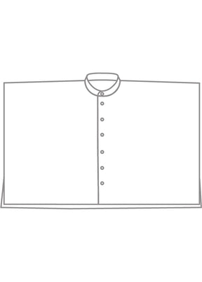 silk collarless longer back kaftan shirt - mid plus