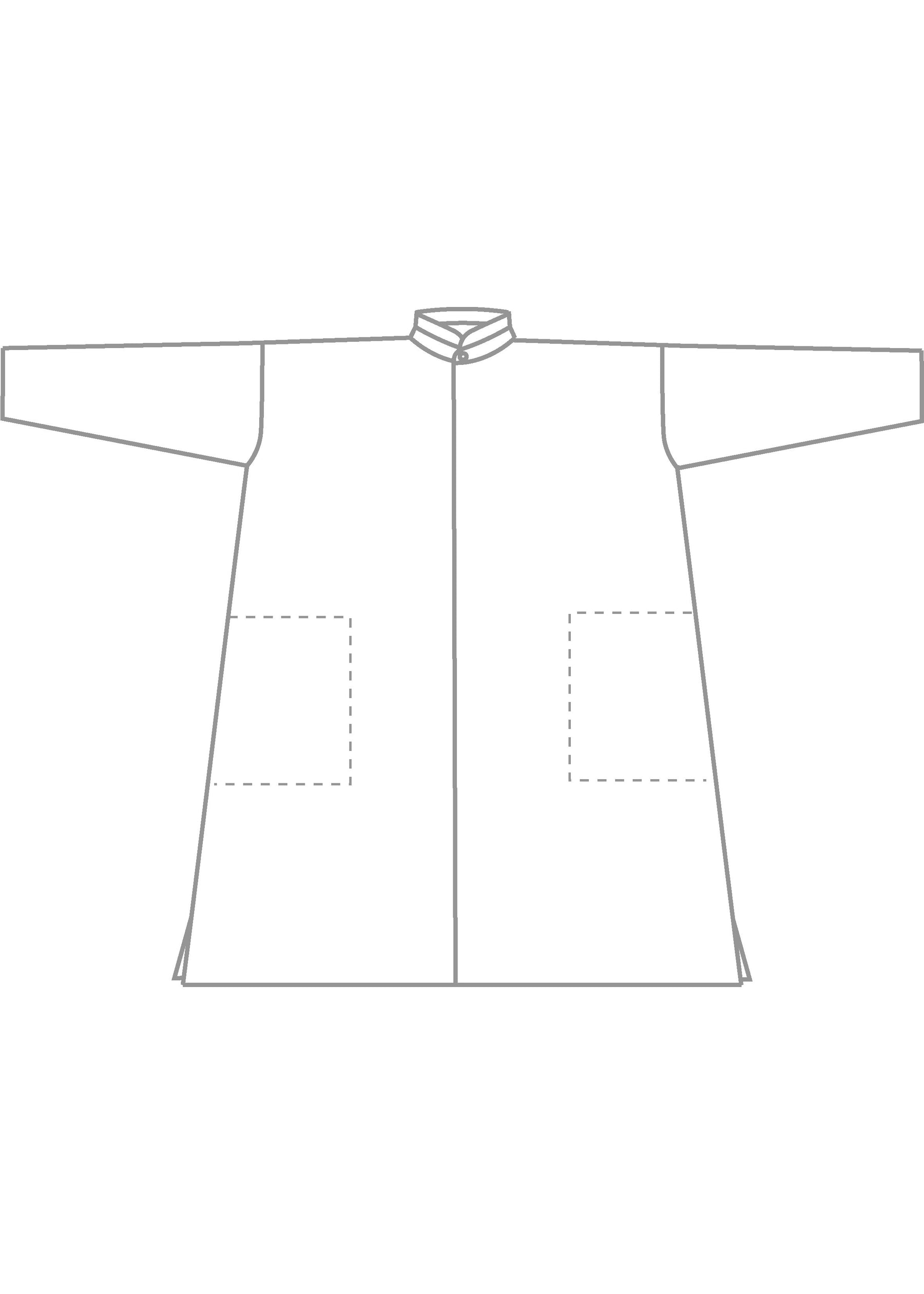 silk wide a-line shirt with double stand collar - very long with slits
