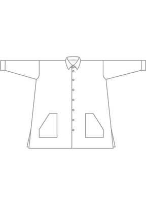 wool linen wide a-line shirt jacket with collar - very long with slits