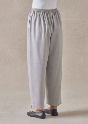 wool silk longer japanese trouser with ankle slits