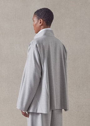 wool silk caucasus jacket with notch collar - mid plus