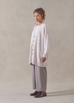 wide v-neck cardigan - long plus