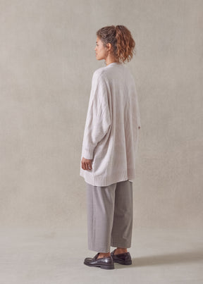 wide v-neck cardigan - long plus