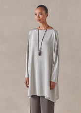 metallicised mix slim sleeve slash neck kaftan knitted sweater - long plus
