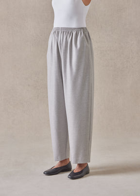 wool silk longer japanese trouser with ankle slits