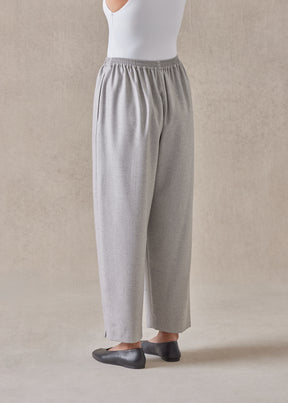 wool silk longer japanese trouser with ankle slits