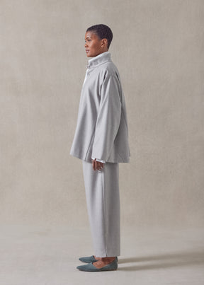 wool silk caucasus jacket with notch collar - mid plus