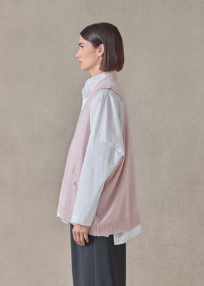 cashmere scoop armhole waistcoat - mid plus