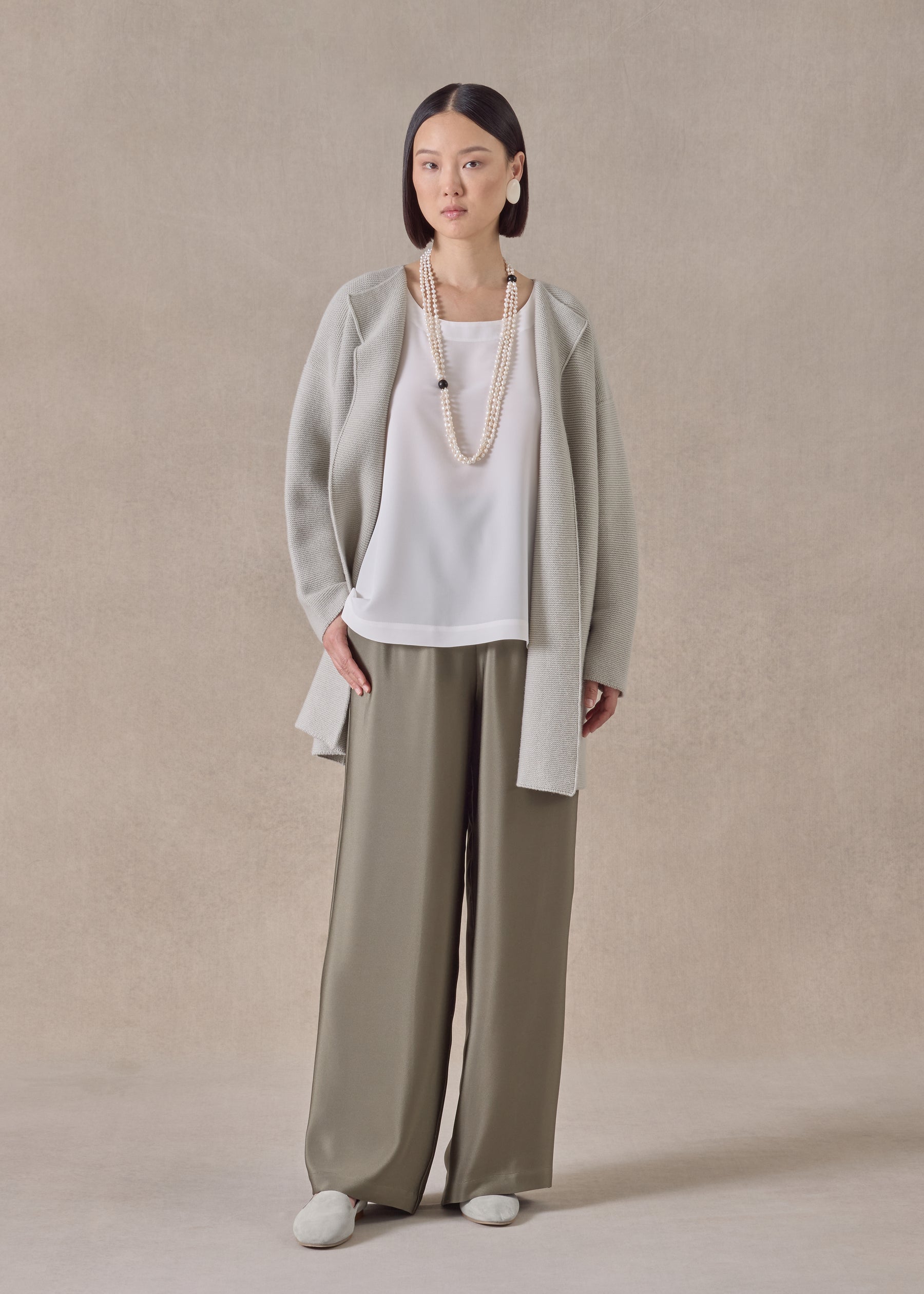 cashmere small jacket coat cardigan - long