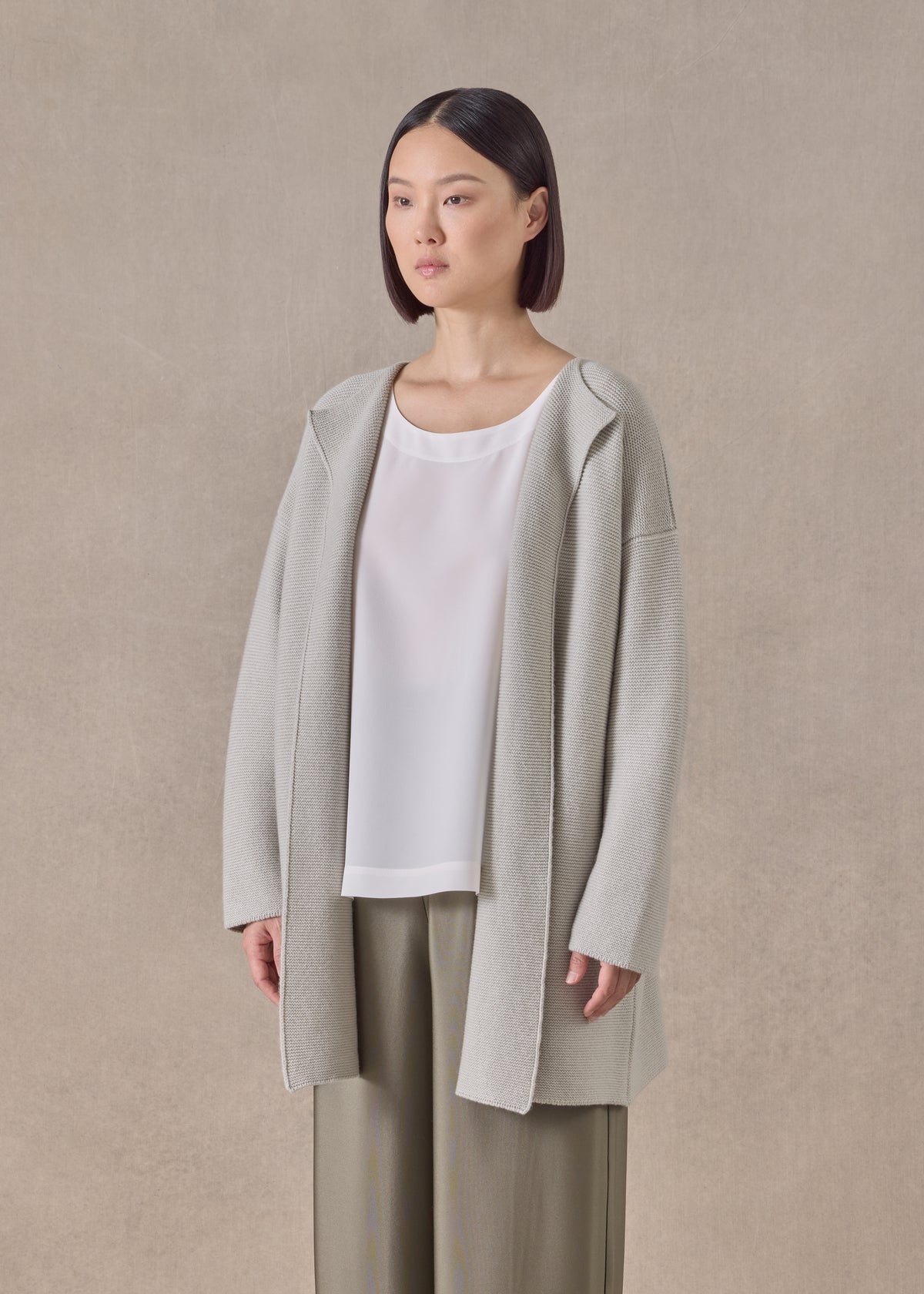 cashmere small jacket coat cardigan - long