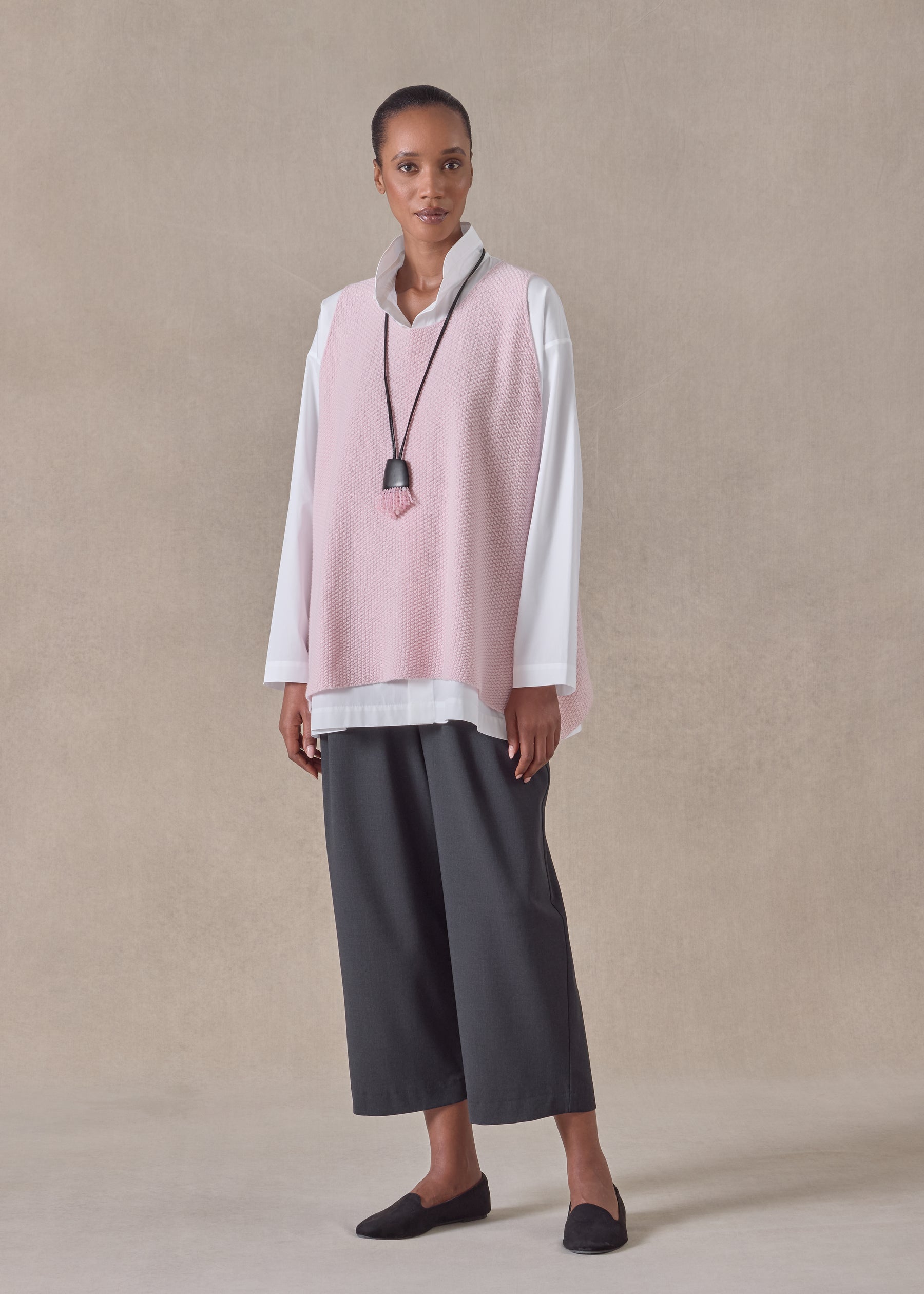 cashmere a-line sleeveless round neck - mid plus