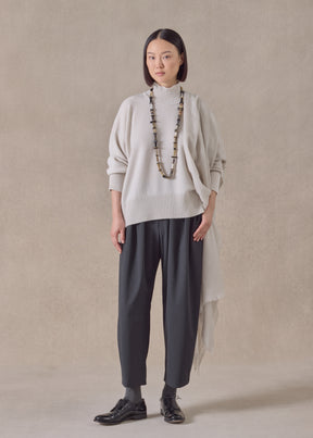 cashmere small long sleeve high neck sweater - mid