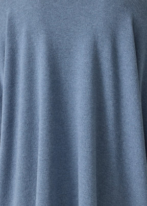 cashmere a-line bateau neck sweater - long (denim)