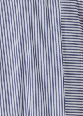 cotton wide longer back double stand collar shirt - mid plus (panelled)