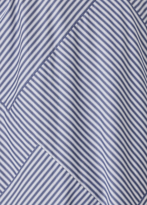 cotton slim a-line long sleeve shirt dress with collar and stepped insert -3/4 length (patchwork)