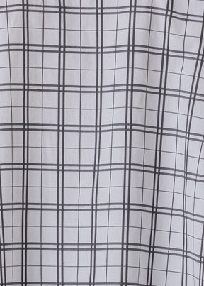 cotton wide longer back shirt with double stand collar - mid plus