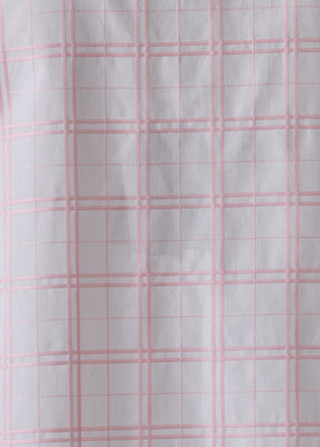 cotton slim a-line shirt with collar and stepped insert - long