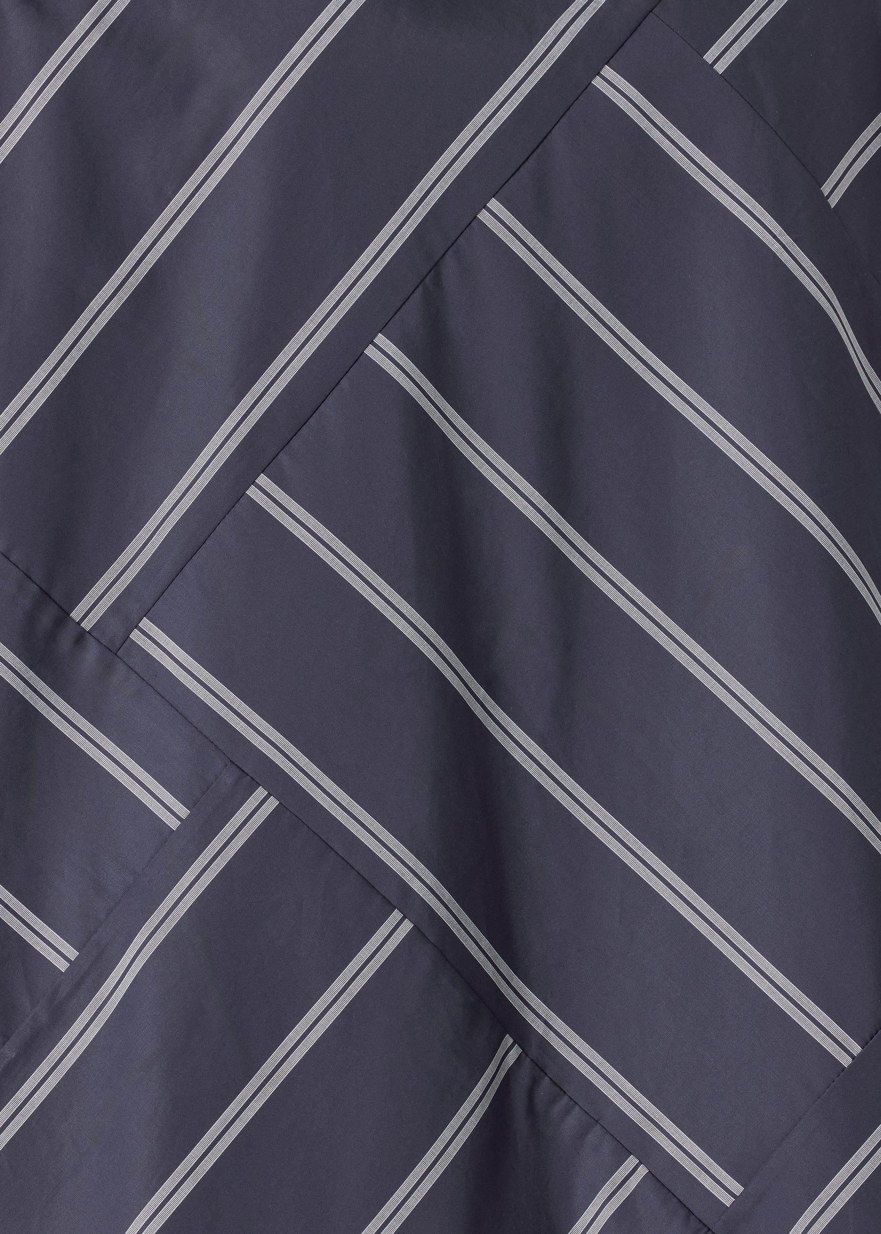 cotton slim a-line double stand collar shirt with stepped insert (patchwork)