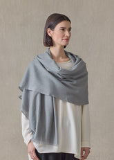handwoven cashmere large scarf (cemento)