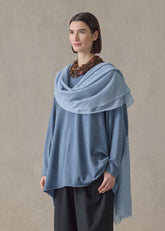 handwoven cashmere large scarf (woadblue)