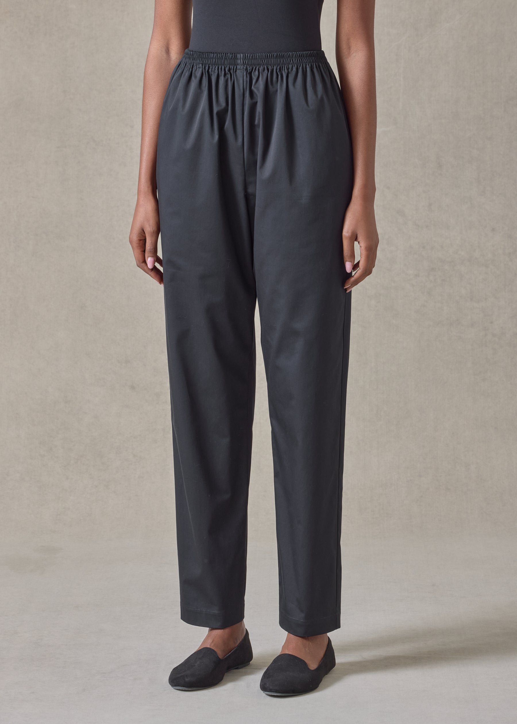 cotton mix tapered regular trouser