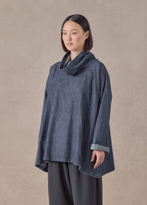 cotton wide a-line monks top - long