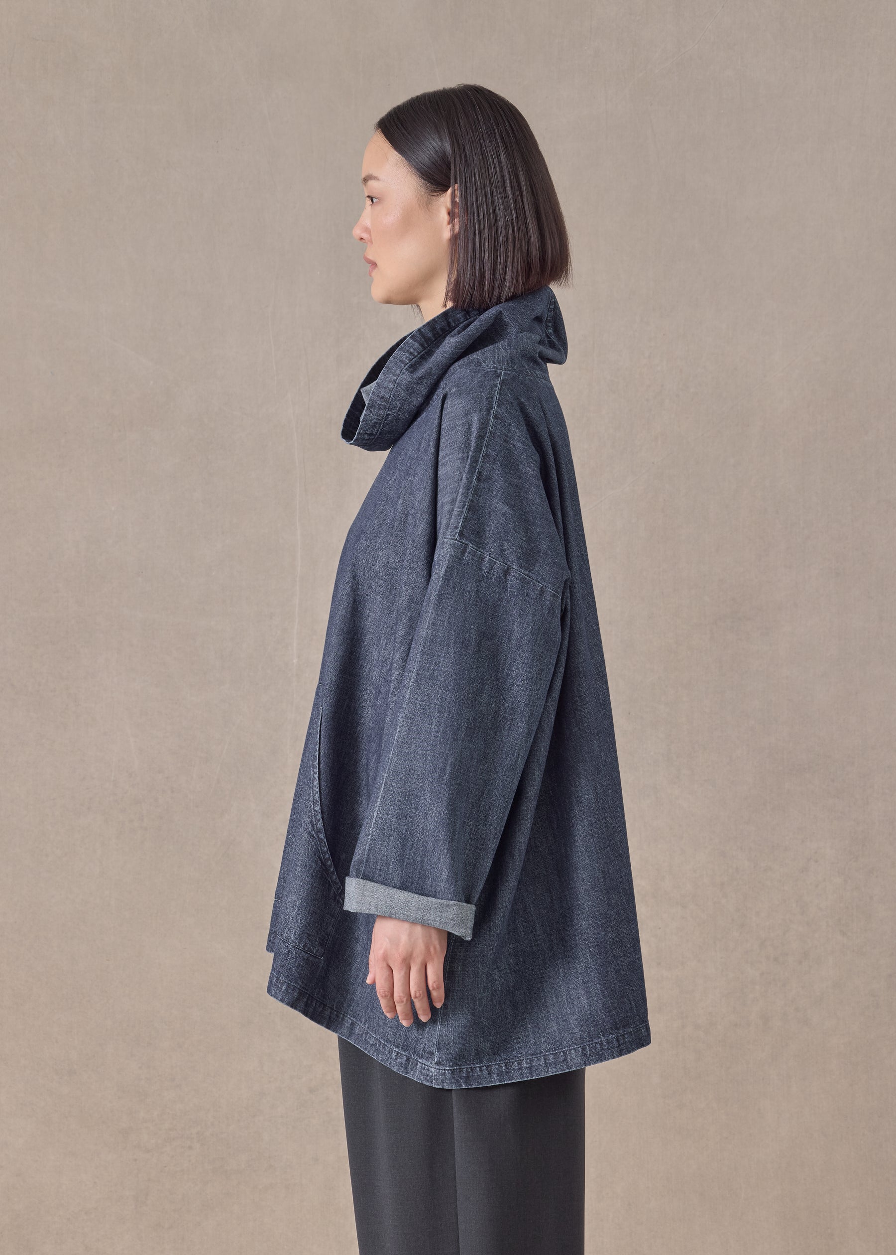 cotton wide a-line monks top - long